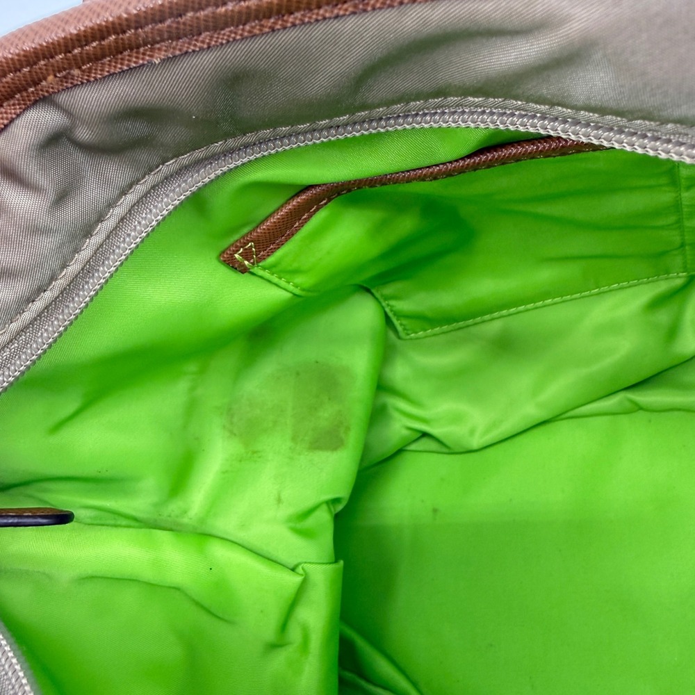 Michael Kors Dusk Kempton Medium Tote Bag‎ Khaki Nylon Leather Trim Gold Logo - Picture 10 of 16